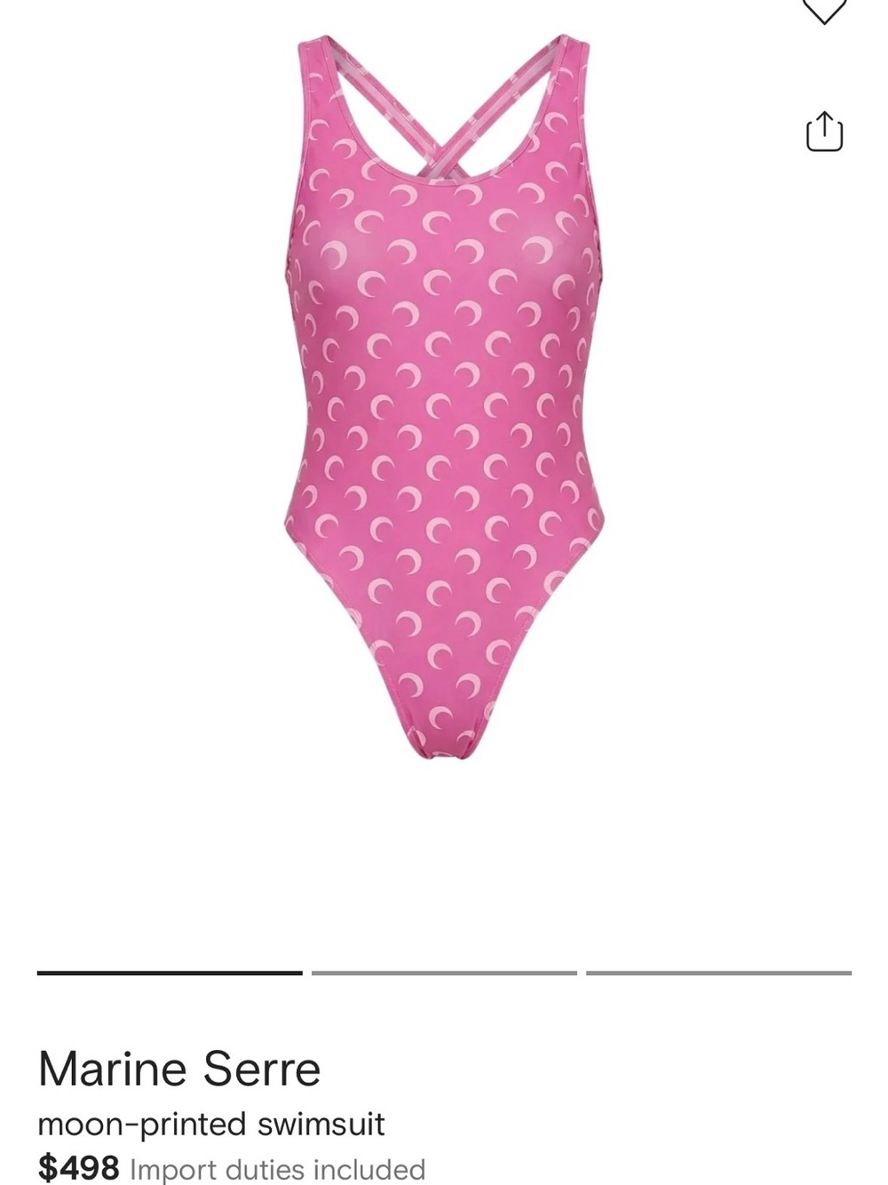 Marine Serre Pink Crescent-Moon One-Piece Swimsuit